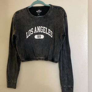 Hollister Cropped Long Sleeve - Los Angeles Gray - S